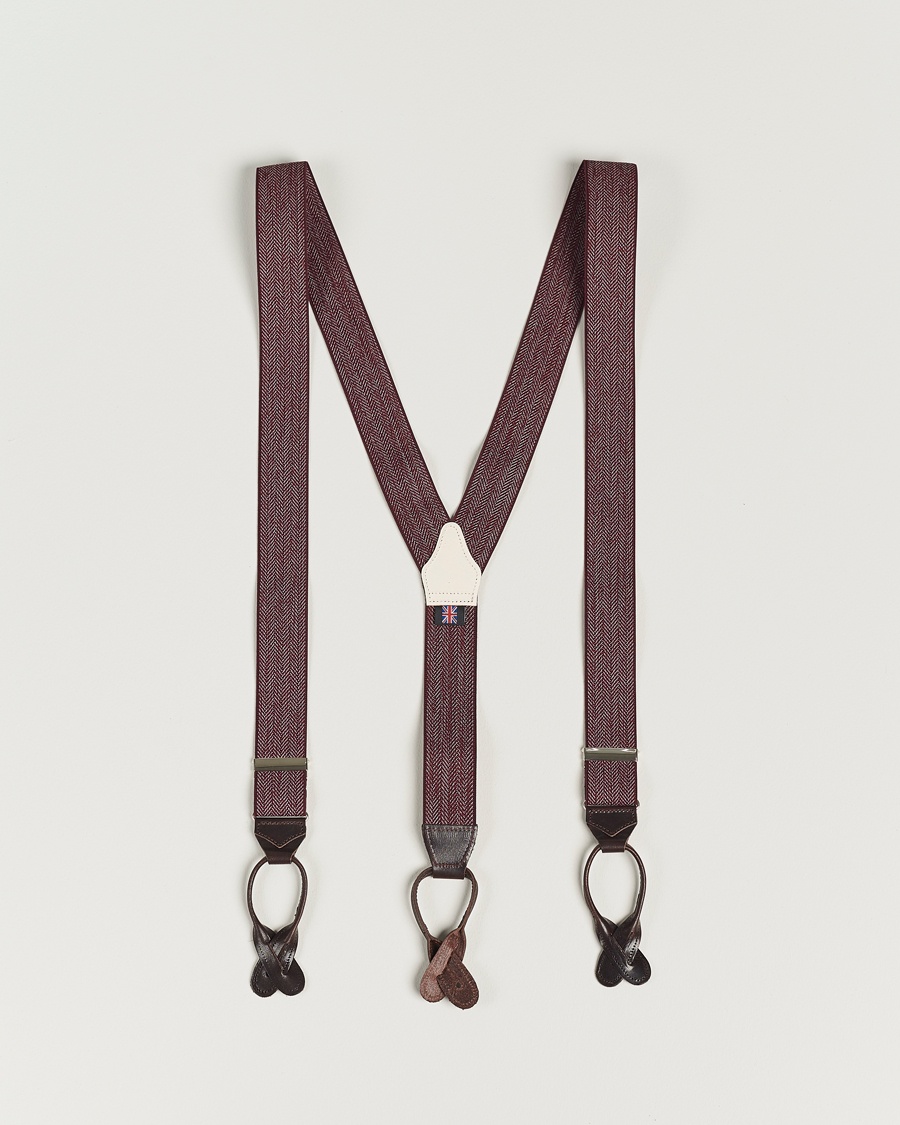 Herre | | Albert Thurston | Elastic Herringbone Braces 35mm Wine