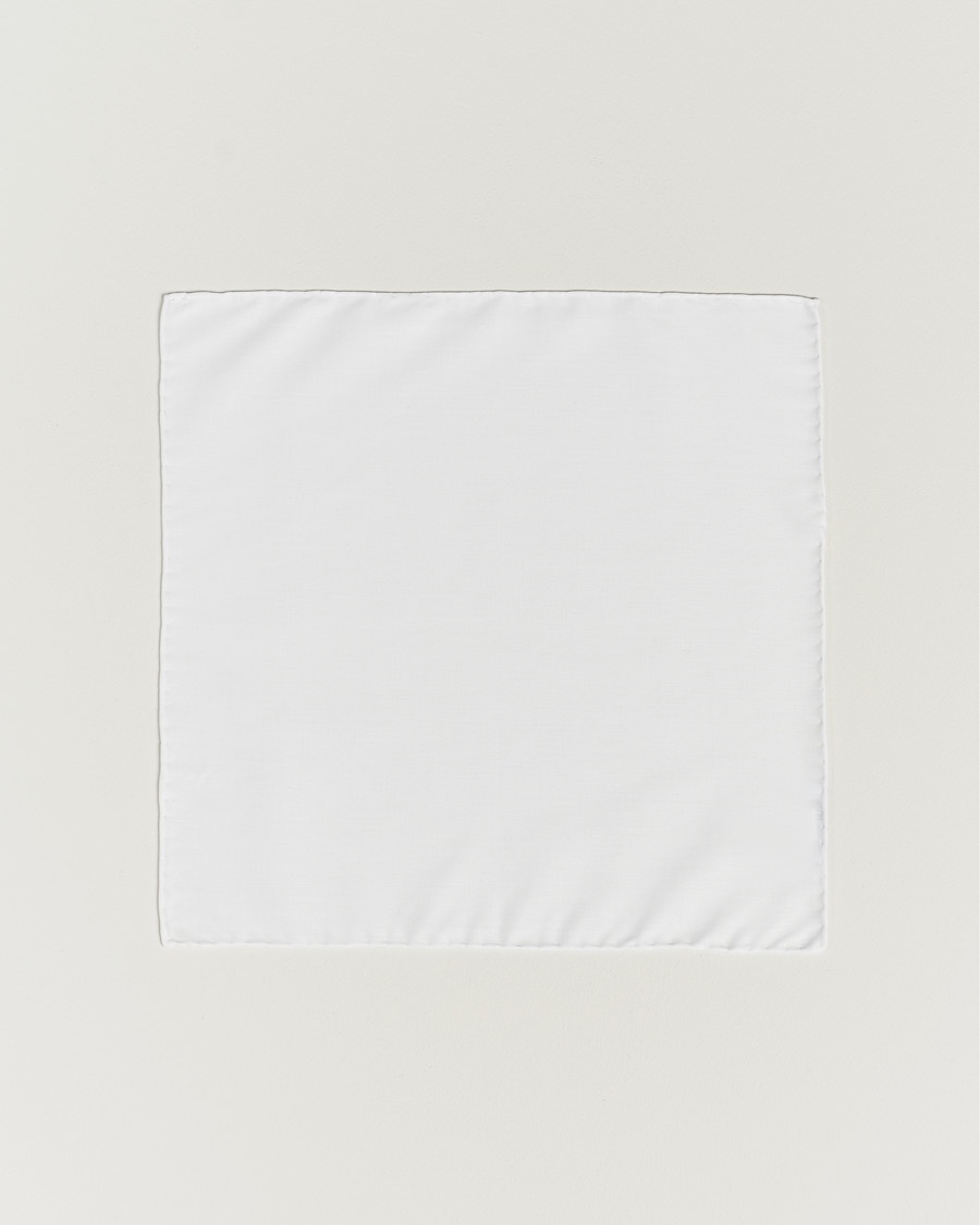 Eton Signature Twill Pocket Square White – Hvit