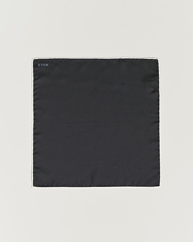 Herre | Eton | Eton | Silk Pocket Square Black
