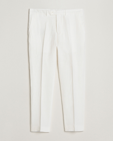 Herre | Linbukser | Oscar Jacobson | Deccan Linen Trousers White
