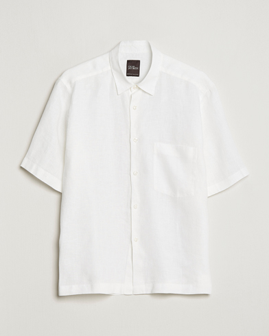 Herre |  | Oscar Jacobson | Regular Fit City Signature Linen Shirt White