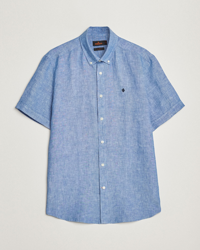 Herre | Kortermede skjorter | Morris | Douglas Linen Short Sleeve Shirt Blue