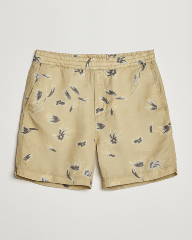 Herre | Shorts | NN07 | Warren Tencel/Linen Printed Shorts Pale Olive