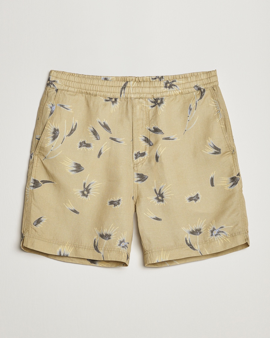 Herre | | NN07 | Warren Tencel/Linen Printed Shorts Pale Olive