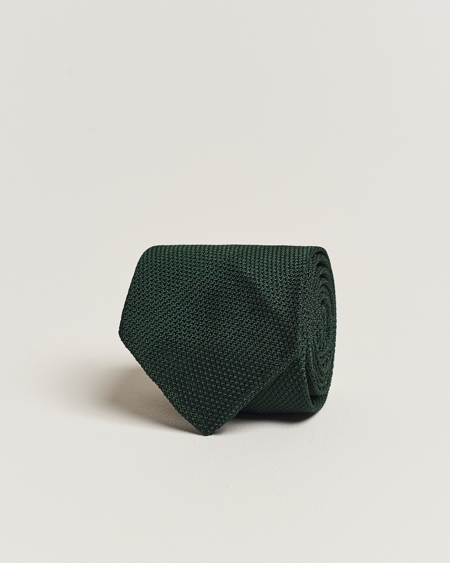 Finamore Napoli Grenadine Silk Tie Forest Green – Grønn