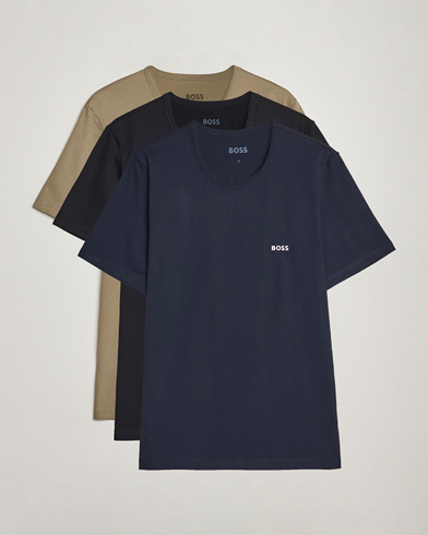 Herre | T-Shirts | BOSS BLACK | 3-Pack Crew Neck T-Shirt Green/Black/Navy