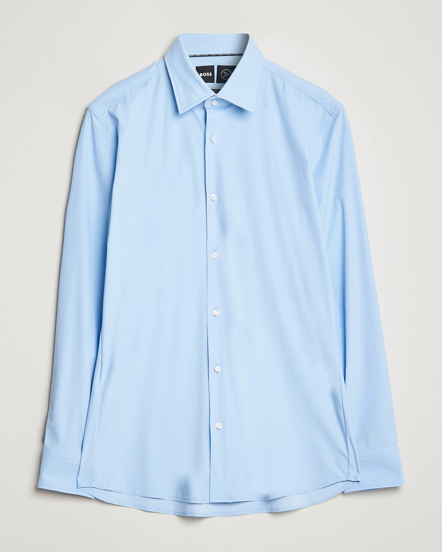Herre | | BOSS BLACK | Hank 4-Way Stretch Shirt Light Blue