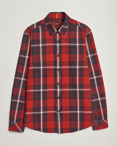 Herre | Skjorter | BOSS ORANGE | Rickert Checked Shirt Red/Grey