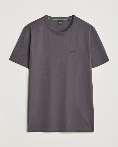 Herre | BOSS GREEN | BOSS GREEN | Curved Logo Crew Neck T-Shirt Dark Grey