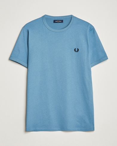 Herre | Kortermede t-shirts | Fred Perry | Ringer Cotton T-Shirt Ash Blue