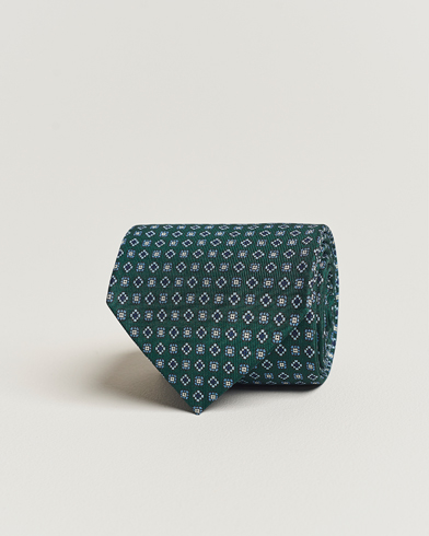 Herre |  | E. Marinella | 3-Fold Printed Silk Tie Dark Green