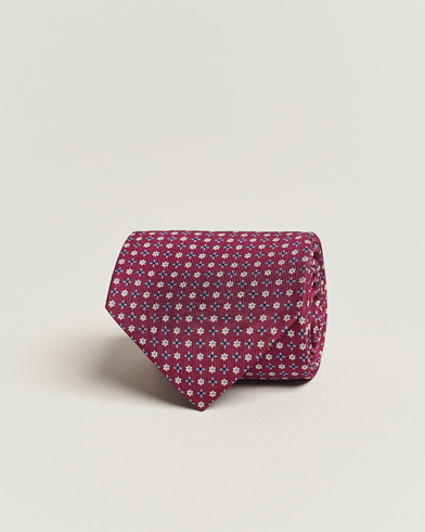 Herre |  | E. Marinella | 3-Fold Printed Silk Tie Dark Pink