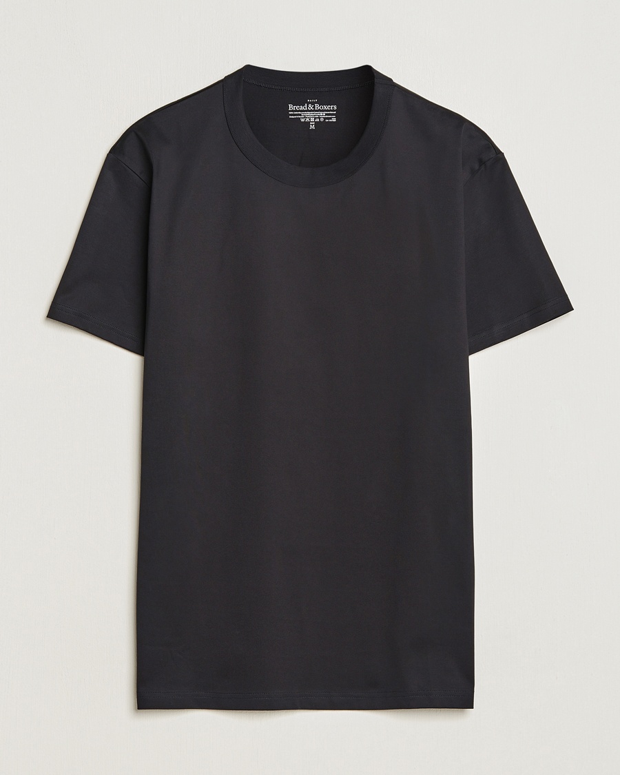 Bread & Boxers Pima Cotton Crew Neck T-Shirt Black – Svart