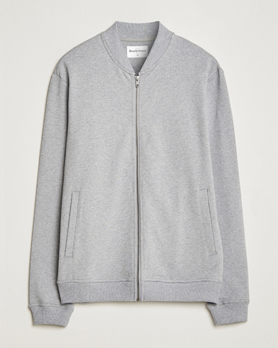 Herre |  | Bread & Boxers | Loungewear Full Zip Sweater Grey Melange