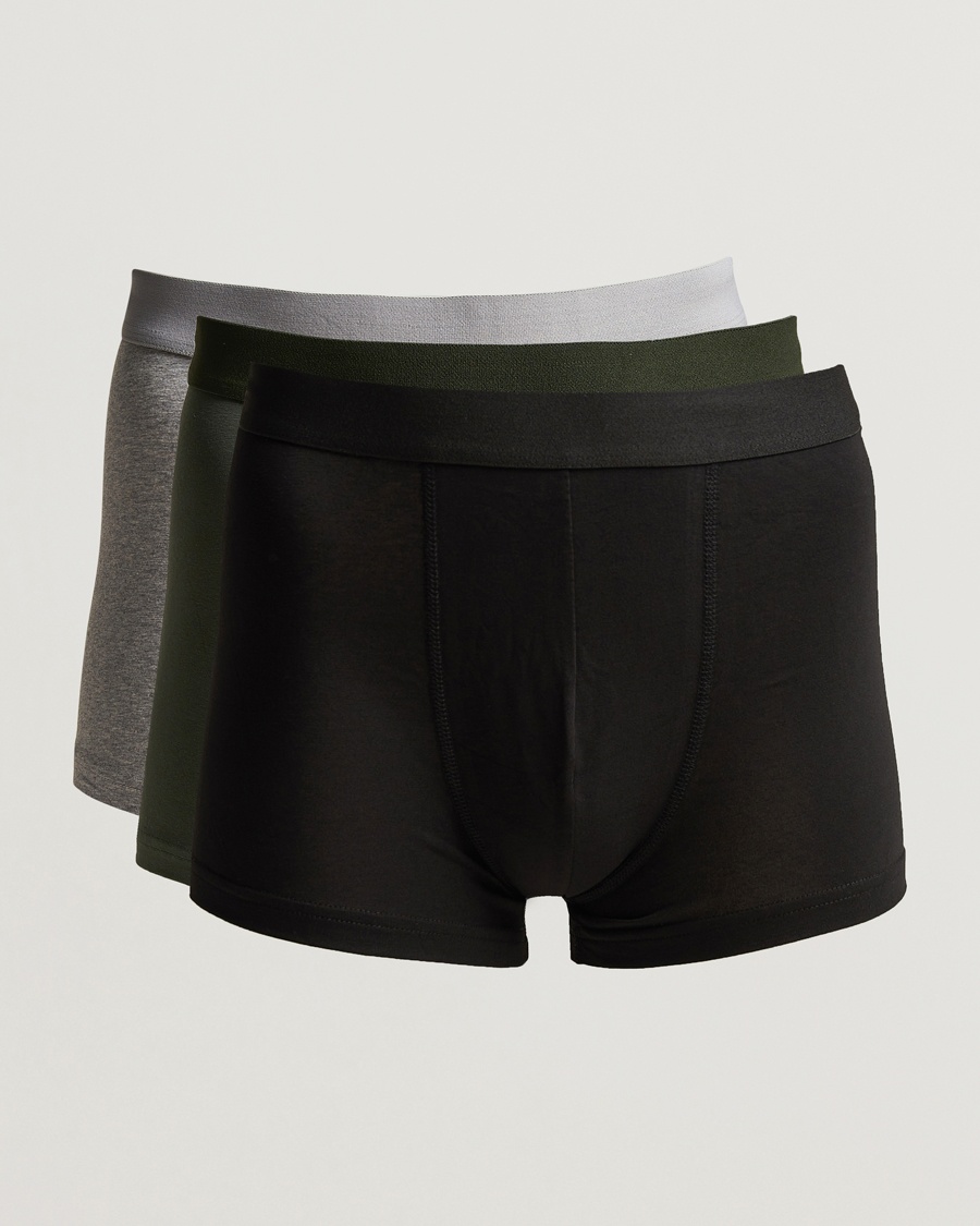Herre | | Bread & Boxers | 3-Pack Boxer Brief Black/Grey/Forest Green