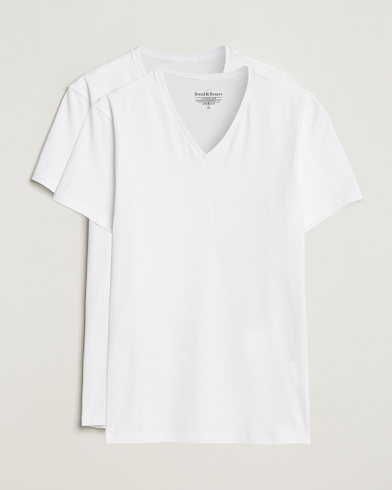 Herre | Flerpakning | Bread & Boxers | 2-Pack V-Neck T-Shirt White