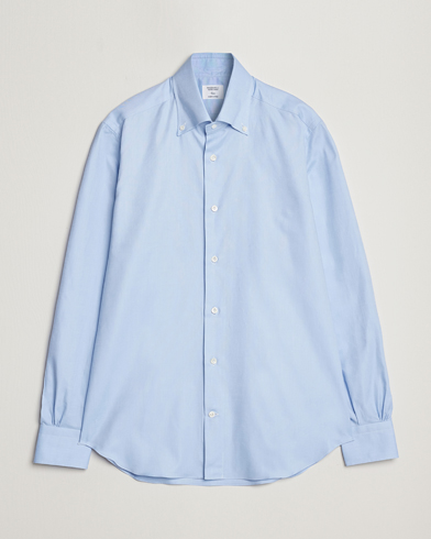 Herre |  | Mazzarelli | Soft Washed Button Down Oxford Shirt Light Blue