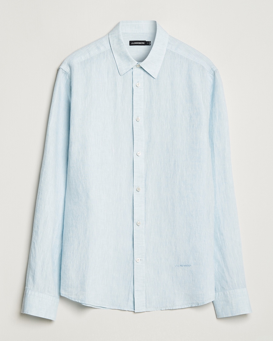 Herre | | J.Lindeberg | Reg Fit Linen Melange Shirt Dream Blue