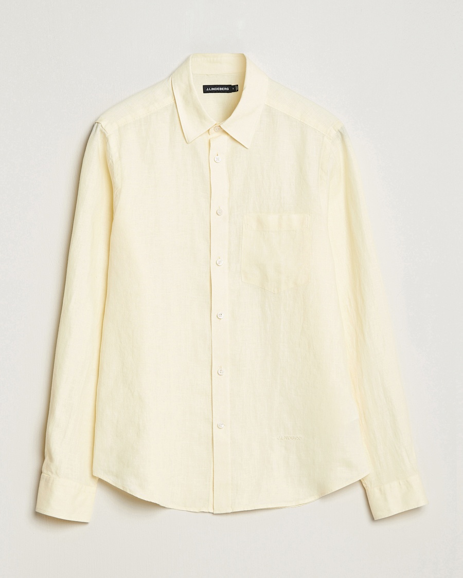 Herre | | J.Lindeberg | Clean Linen Slim Shirt Pear Sorbet