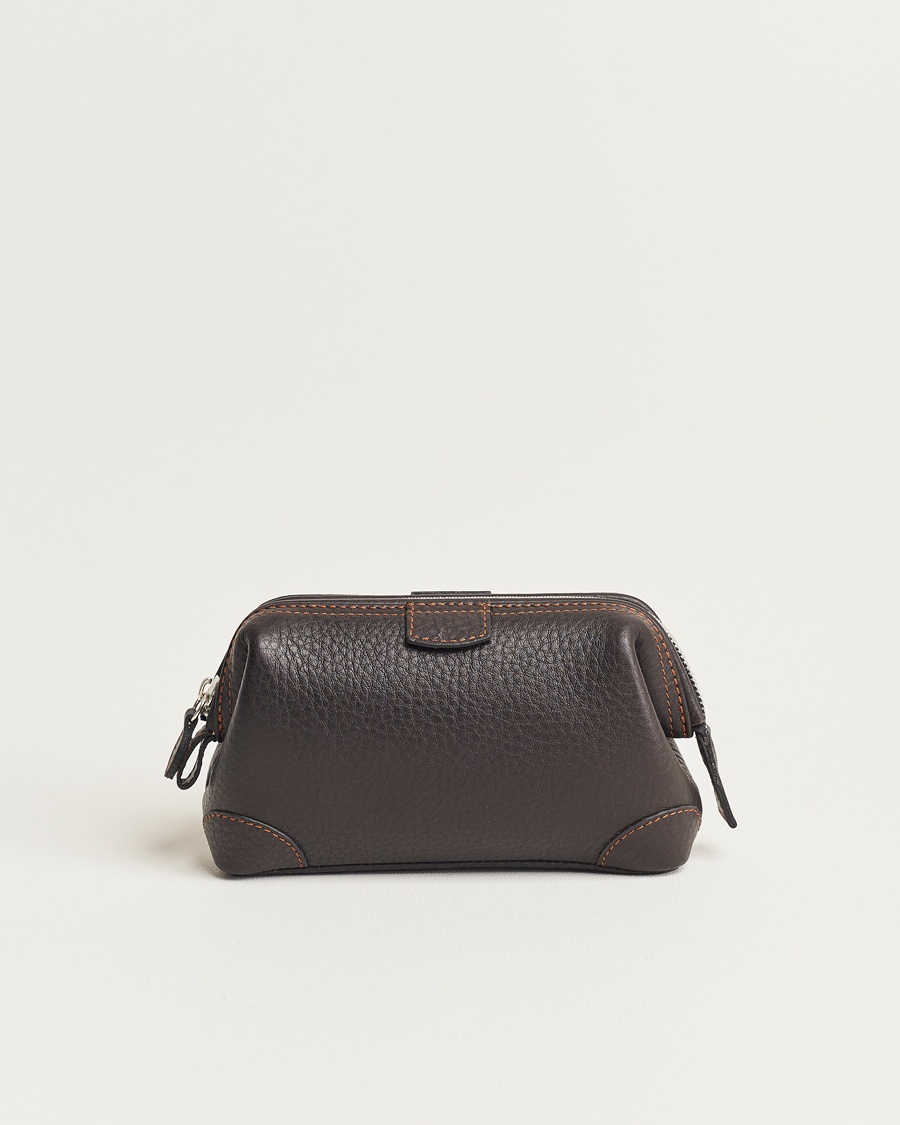 Herre | Toalettmapper | F. Hammann | Small Washbag Dark Brown