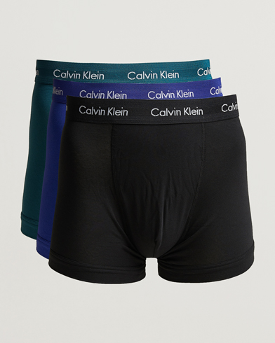Herre | Trunks | Calvin Klein | Cotton Stretch 3-Pack Trunk Blue/Black/Green
