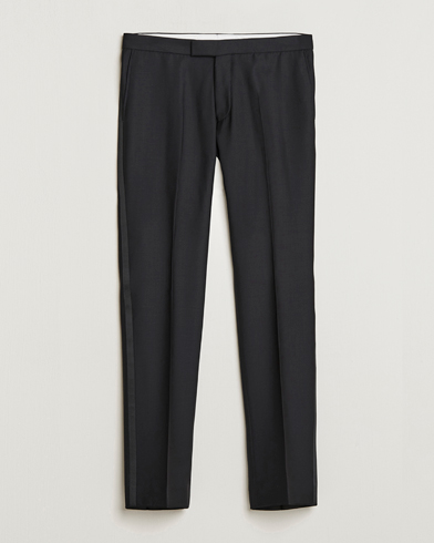 Herre | Black Tie | Oscar Jacobson | Devon Wool Tuxedo Trousers Black