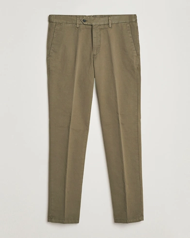 Herre | Chinos | Oscar Jacobson | Danwick Cotton Trousers Olive