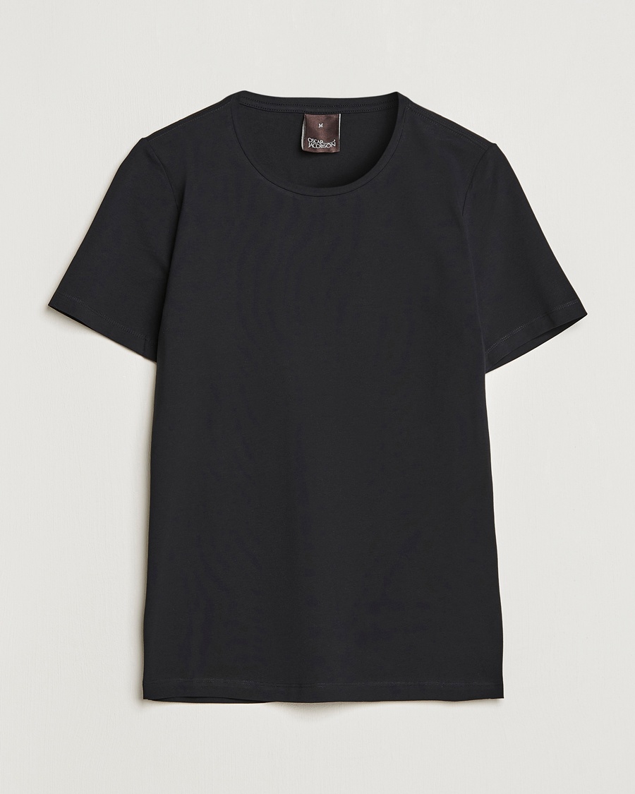 Herre | Svarte t-skjorter | Oscar Jacobson | Kyran Cotton T-shirt S-S Black