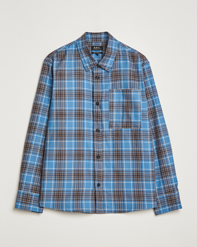 Herre | 60% salg | A.P.C. | Graham Checked Overshirt Clear Blue