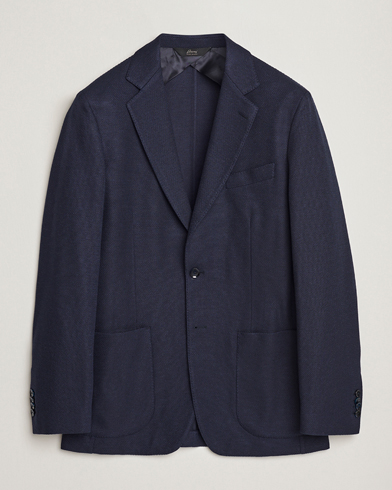 Herre | Ullblazer | Brioni | Wool/Silk Jacquard Jersey Blazer Navy