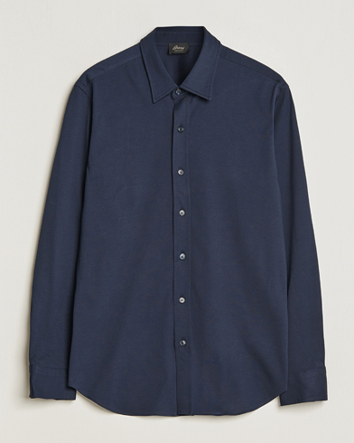 Herre | Pikéskjorter | Brioni | Soft Cotton Jersey Shirt Navy