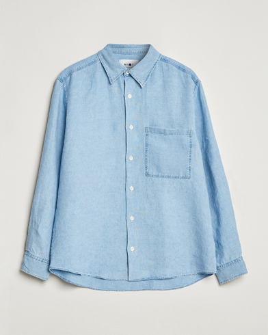 Herre | Wardrobe basics | NN07 | Quinn Linen Shirt Light Indigo