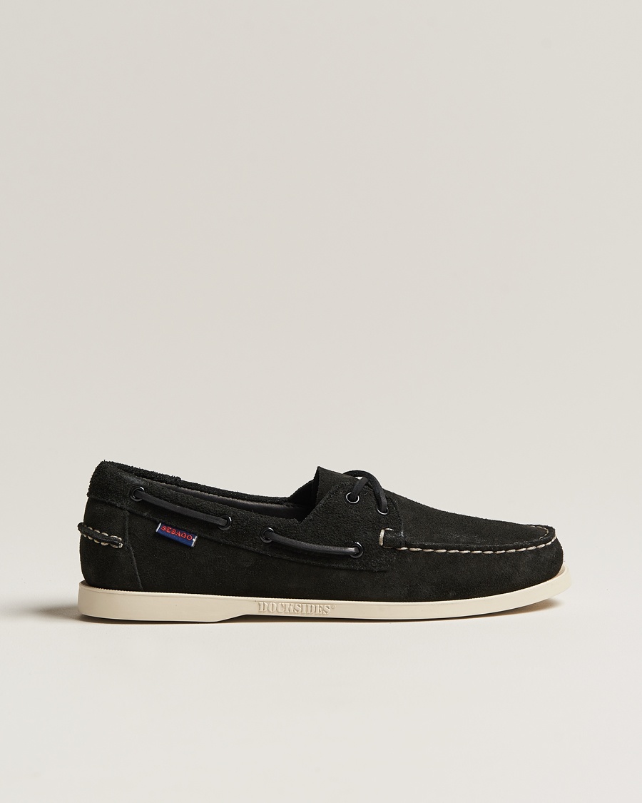 Sebago Docksides Suede Boat Shoe Black – Svart