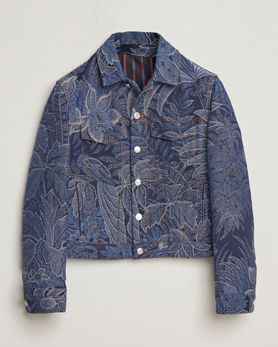 Herre | Jeansjakker | Etro | Jacquard Denim Jacket Azzurro