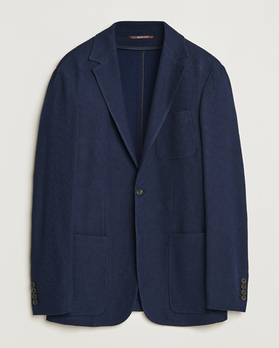 Herre | Italian Department | Canali | Structured Wool Jersey Jacket Navy