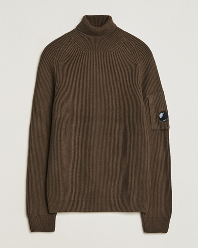 Herre | Pologensere | C.P. Company | Full Rib Knitted Cotton Rollneck Brown