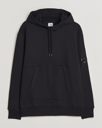 Herre |  | C.P. Company | Diagonal Raised Fleece Hooded Lens Sweatshirt Black