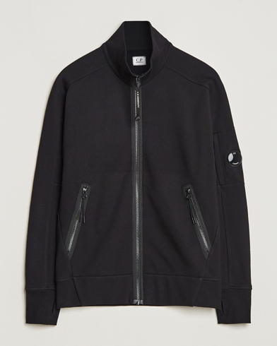 Herre |  | C.P. Company | Diagonal Raised Fleece Full Zip Lens Sweatshirt Black