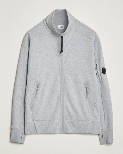 Herre | Fleecegensere | C.P. Company | Diagonal Raised Fleece Full Zip Lens Sweatshirt Grey