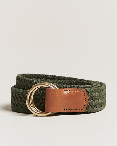 Herre | Belter | Anderson's | Woven Cotton Belt Green