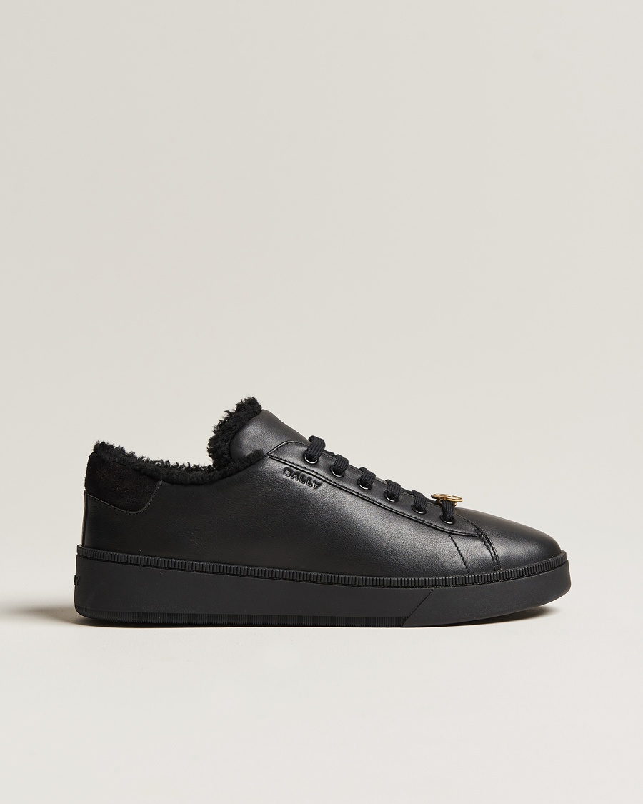 Herre | | Bally | Ryver Leather Shearling Sneaker Black