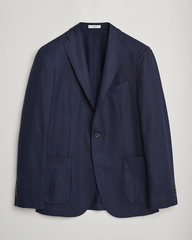 Herre | Ullblazer | Boglioli | K Jacket Washed Flannel Blazer Navy
