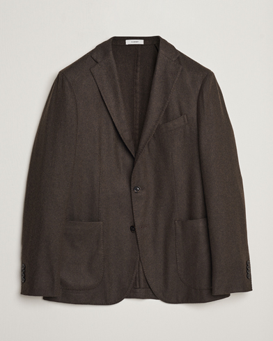 Herre | Ullblazer | Boglioli | K Jacket Wool Herringbone Blazer Dark Brown
