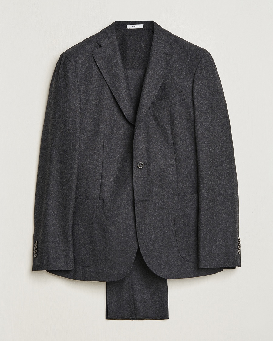Herre | | Boglioli | K Jacket Light Flannel Suit Dark Grey