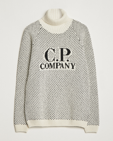 Herre | Pologensere | C.P. Company | Wool Jaquard CP 3 Knitted Rollneck White