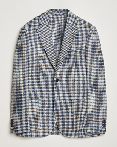 Herre | Ullblazer | L.B.M. 1911 | Jack Regular Checked Wool Blazer Blue
