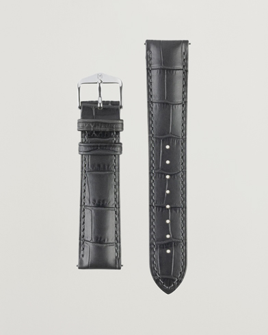 Herre | Klokkeremmer | HIRSCH | Duke Embossed Leather Watch Strap Grey