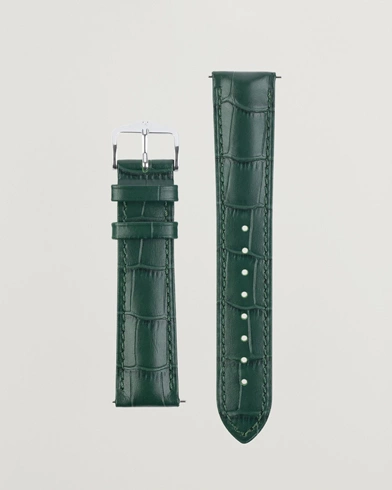 Herre |  | HIRSCH | Duke Embossed Leather Watch Strap Green