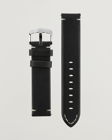 Herre |  | HIRSCH | Ranger Retro Leather Watch Strap Black