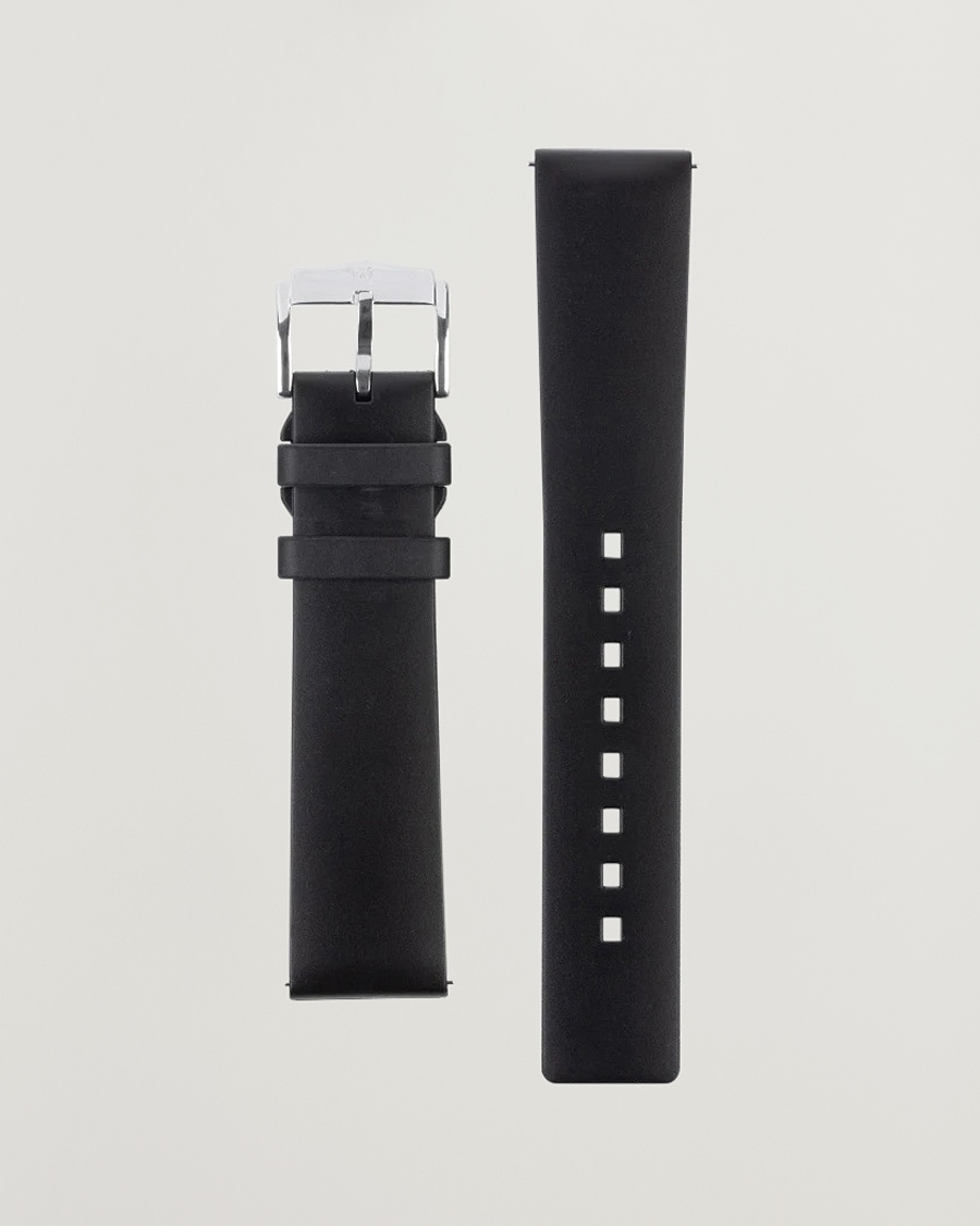 HIRSCH Pure Natural Rubber Watch Strap Black – Svart